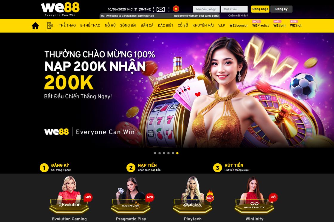 WE88 là cổng cá cược trực tuyến mới nổi