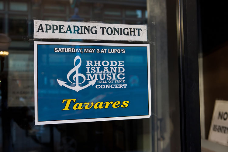 On the eve of their induction into the Rhode Island Music Hall of Fame, Tavares was presented in concert at Lupo’s Heartbreak Hotel in downtown Providence